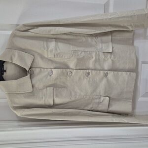 Tahari Linen Khaki Pantsuit 10 NWT